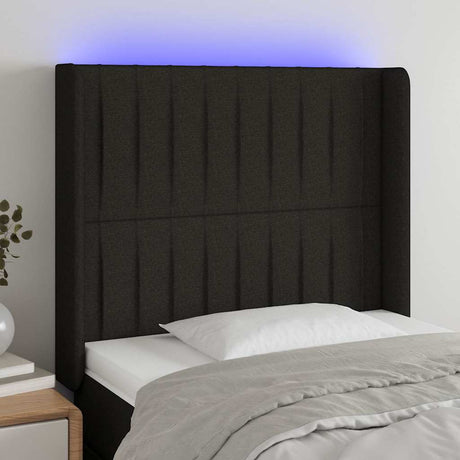 Vidaxl hoofdbord led 103x16x118 128 cm stof zwart