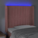 Vidaxl hoofdbord led 93x16x118 128 cm fluweel roze