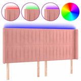 Vidaxl hoofdbord led 183x16x118 128 cm fluweel roze