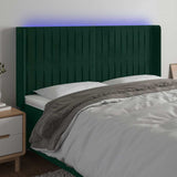 Vidaxl hoofdbord led 203x16x118 128 cm fluweel donkergroen