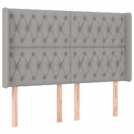 Vidaxl hoofdbord led 163x16x118 128 cm stof lichtgrijs
