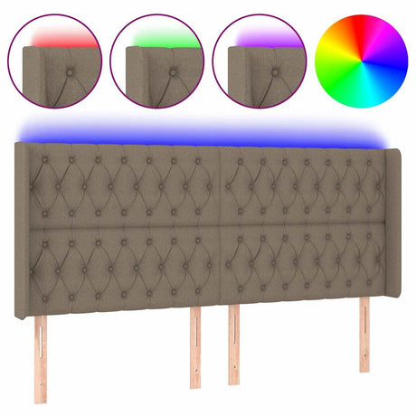 Vidaxl hoofdbord led 203x16x118 128 cm stof taupe