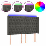 Vidaxl hoofdbord led 147x16x118 128 cm fluweel donkergrijs