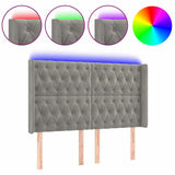 Vidaxl hoofdbord led 163x16x118 128 cm fluweel lichtgrijs