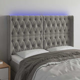 Vidaxl hoofdbord led 163x16x118 128 cm fluweel lichtgrijs