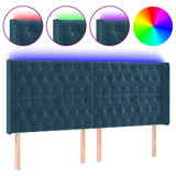 Vidaxl hoofdbord led 183x16x118 128 cm fluweel donkerblauw
