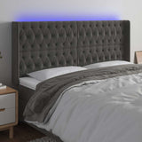 Vidaxl hoofdbord led 203x16x118 128 cm fluweel donkergrijs