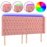 Vidaxl hoofdbord led 203x16x118 128 cm fluweel roze