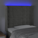 Vidaxl hoofdbord led 83x16x118 128 cm fluweel lichtgrijs