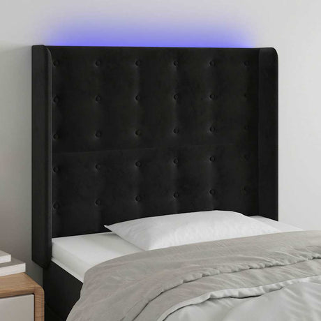 Vidaxl hoofdbord led 83x16x118 128 cm fluweel zwart