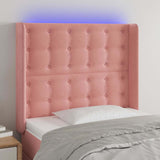 Vidaxl hoofdbord led 103x16x118 128 cm fluweel roze