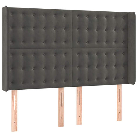 Vidaxl hoofdbord led 147x16x118 128 cm fluweel donkergrijs