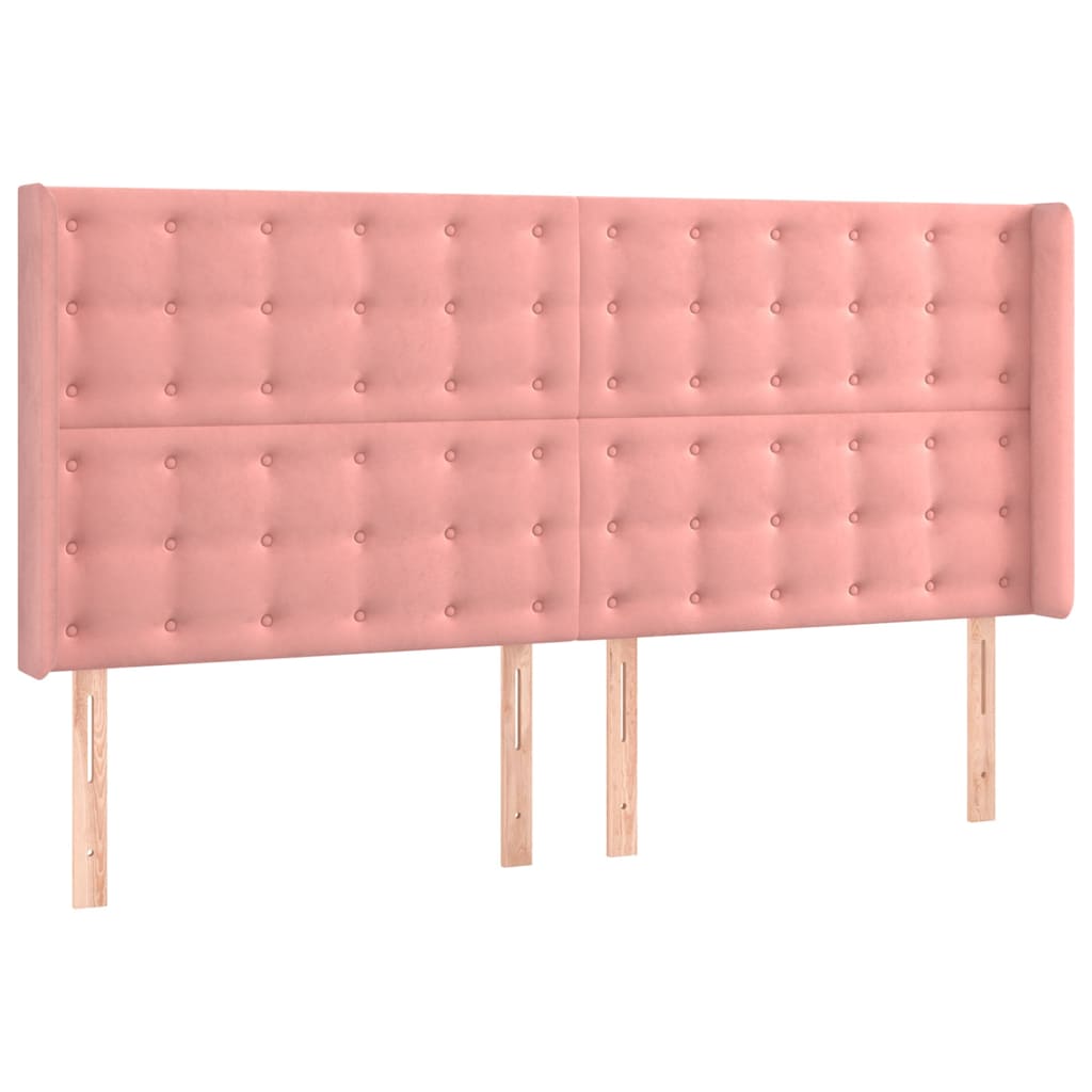 Vidaxl hoofdbord led 203x16x118 128 cm fluweel roze