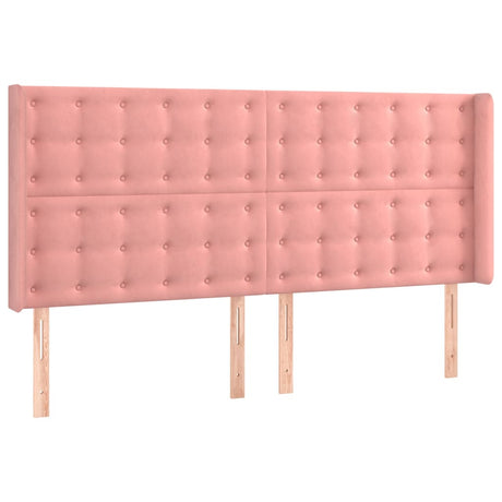 Vidaxl hoofdbord led 203x16x118 128 cm fluweel roze