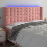 Vidaxl hoofdbord led 203x16x118 128 cm fluweel roze