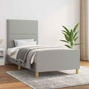 Vidaxl bedframe zonder matras 100x200 cm stof lichtgrijs