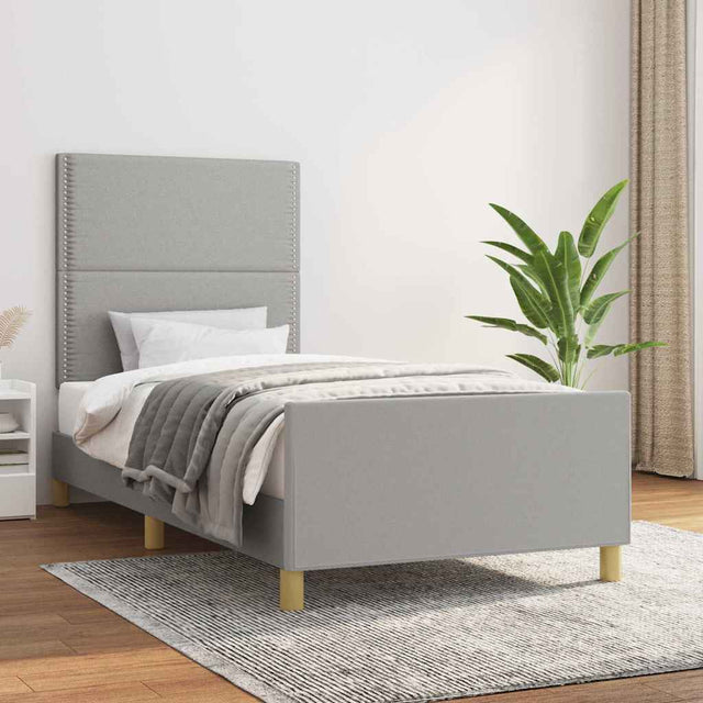Vidaxl bedframe zonder matras 100x200 cm stof lichtgrijs