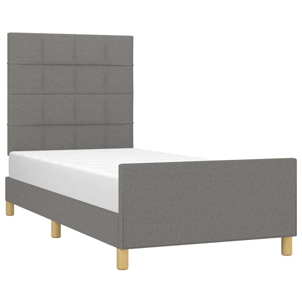 Vidaxl bedframe zonder matras 80x200 cm stof donkergrijs
