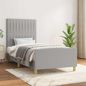 Vidaxl bedframe zonder matras 90x190 cm stof lichtgrijs
