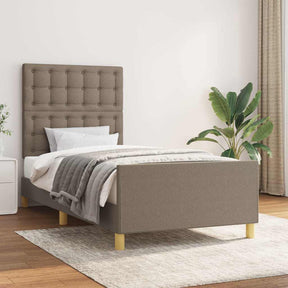Vidaxl bedframe met hoofdeinde stof taupe 90x190 cm