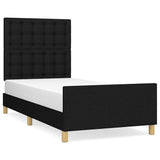 Vidaxl bedframe met hoofdeinde stof zwart 90x200 cm