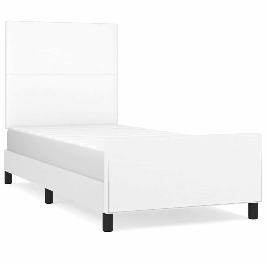 Vidaxl bedframe met hoofdbord kunstleer wit 80x200 cm