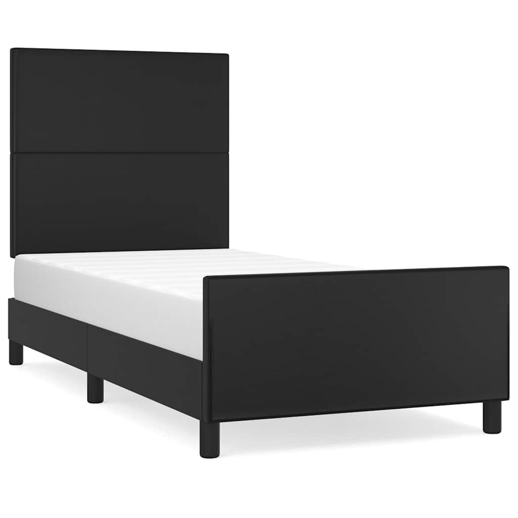 Vidaxl bedframe met hoofdbord kunstleer zwart 90x200 cm