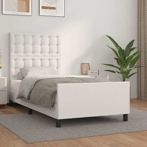 Vidaxl bedframe met hoofdbord kunstleer wit 80x200 cm