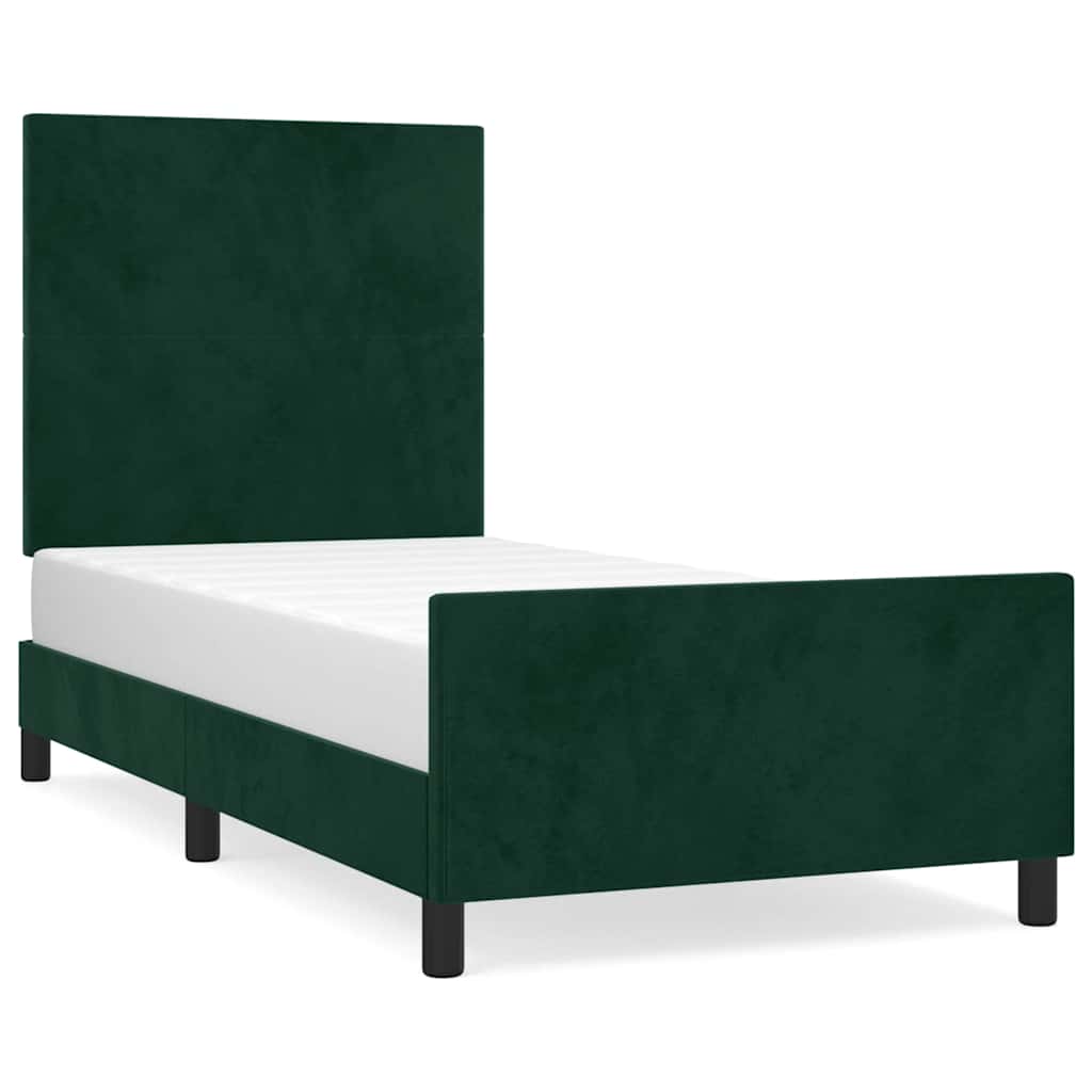 Vidaxl bedframe zonder matras 80x200 cm fluweel donkergroen