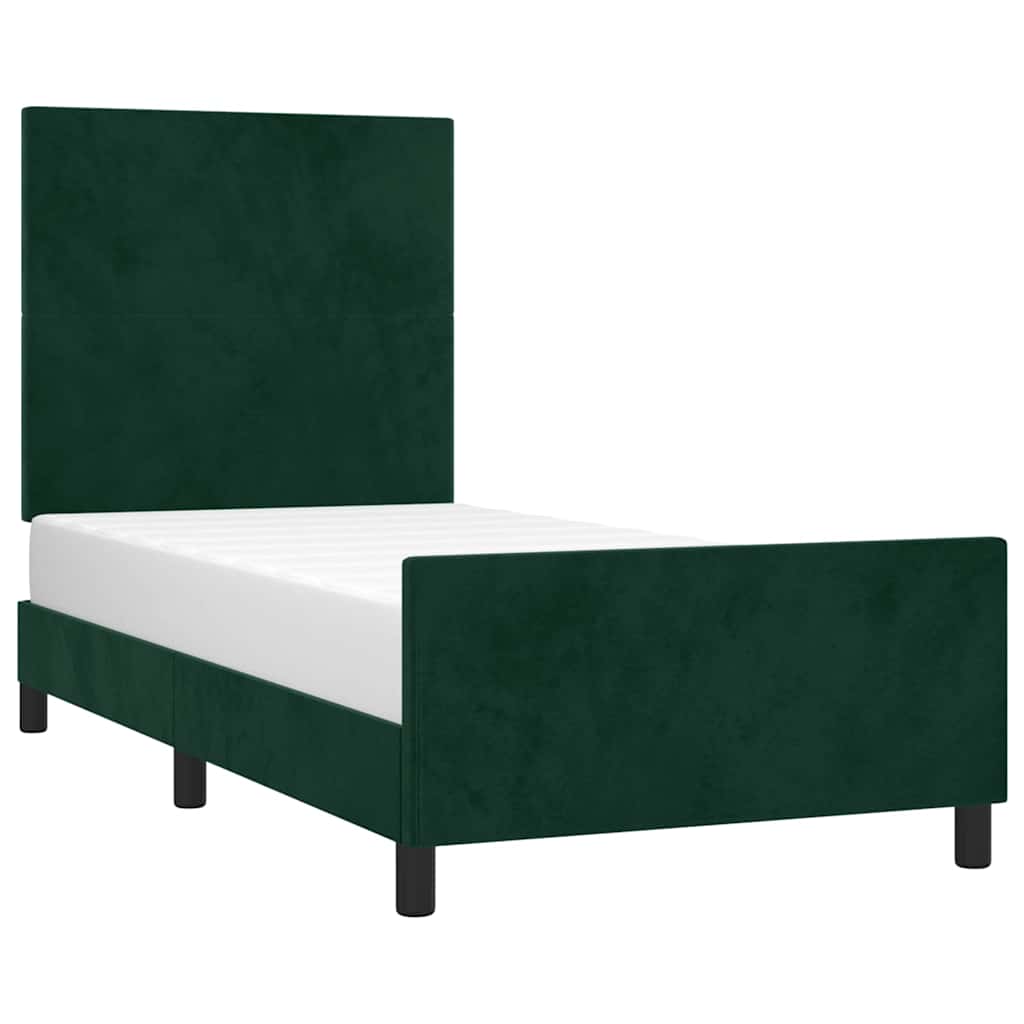 Vidaxl bedframe zonder matras 80x200 cm fluweel donkergroen