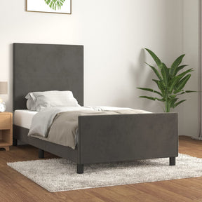Vidaxl bedframe zonder matras 90x190 cm fluweel donkergrijs