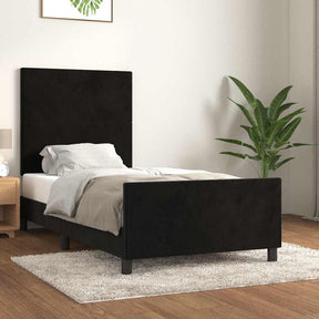 Vidaxl bedframe met hoofdeinde fluweel zwart 90x190 cm