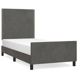 Vidaxl bedframe zonder matras 90x190 cm fluweel donkergrijs