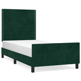 Vidaxl bedframe zonder matras 100x200 cm fluweel donkergroen