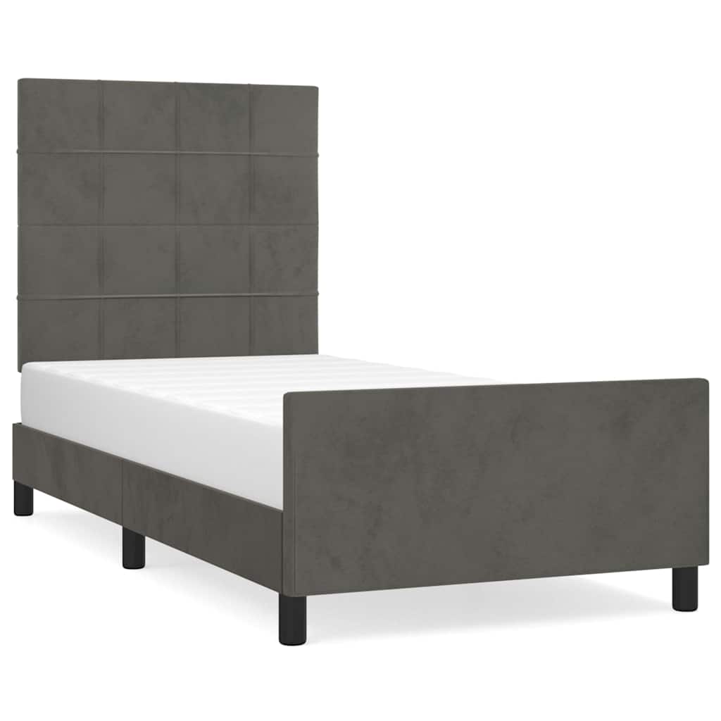 Vidaxl bedframe zonder matras 80x200 cm fluweel donkergrijs