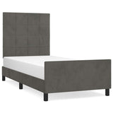 Vidaxl bedframe zonder matras 90x200 cm fluweel donkergrijs