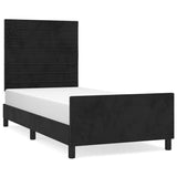Vidaxl bedframe met hoofdeinde fluweel zwart 90x200 cm