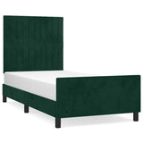 Vidaxl bedframe zonder matras 90x190 cm fluweel donkergroen