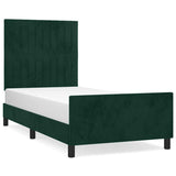 Vidaxl bedframe zonder matras 100x200 cm fluweel donkergroen