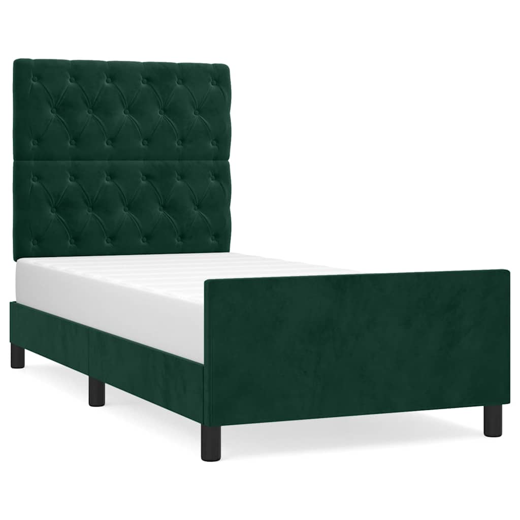 Vidaxl bedframe zonder matras 80x200 cm fluweel donkergroen