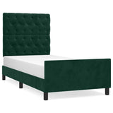 Vidaxl bedframe zonder matras 80x200 cm fluweel donkergroen