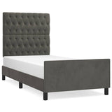 Vidaxl bedframe zonder matras 100x200 cm fluweel donkergrijs