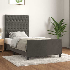 Vidaxl bedframe zonder matras 100x200 cm fluweel donkergrijs