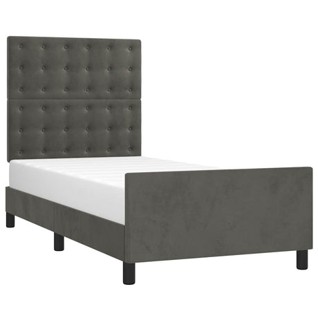 Vidaxl bedframe zonder matras 80x200 cm fluweel donkergrijs