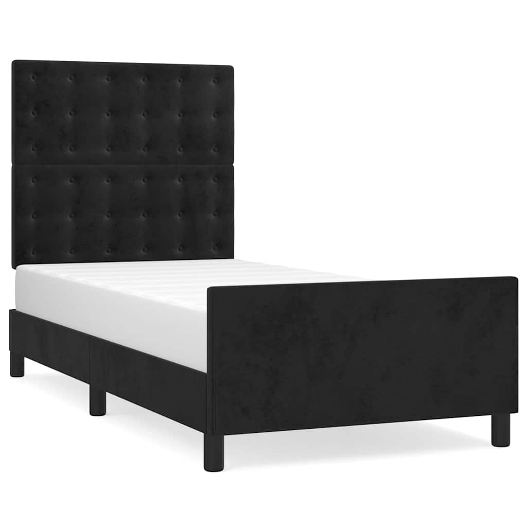 Vidaxl bedframe met hoofdeinde fluweel zwart 80x200 cm