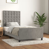 Vidaxl bedframe zonder matras 90x200 cm fluweel lichtgrijs