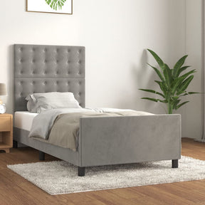 Vidaxl bedframe zonder matras 90x200 cm fluweel lichtgrijs