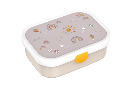 Mepal lunchbox campus - 750 ml - broodtrommel met vakjes voor kinderen - geschikt voor 4 boterhammen - sunshine rainbow
