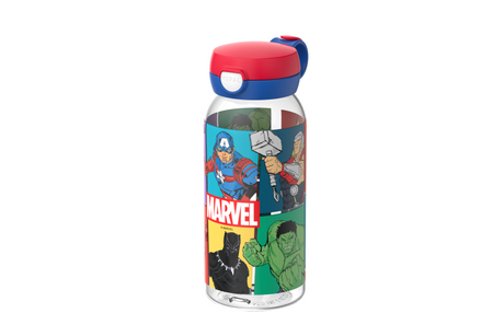 Mepal drinkfles met flipdop campus - 600 ml - waterfles kinderen - lekdicht - hygiënische deksel - avengers