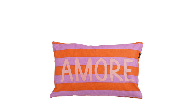 Kussen streep oranje amore - l55xb35xh10cm